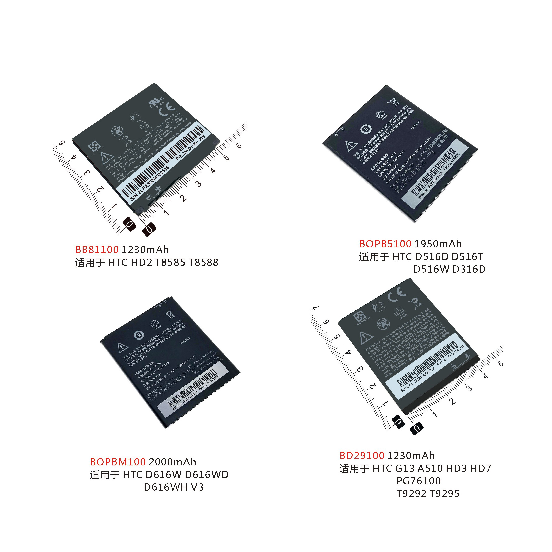 BB81100 BD29100 BOPBM10 BOPB510电池适用HTC HD2 G13 D616 D516 3C数码配件 手机电池 原图主图