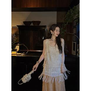 国风流苏天丝无袖 鎏光 上衣女背心女夏外穿风 呼呼严选专享