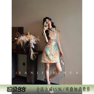 【夏天粉丝专享】三吉黑花【知音】新中式天丝莫代尔旗袍连衣裙
