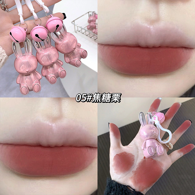 Gegebear粉兔绒雾唇霜粉色小兔学生党化妆品哑光雾面显色显嫩口红