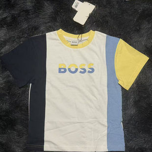 男女童圆领拼色短袖 现货直邮 T恤 DXTX012 不退不换 boss