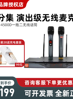 BBS U-4500D无线话筒一拖二KTV酒吧夜总会高端演唱真分集麦克风
