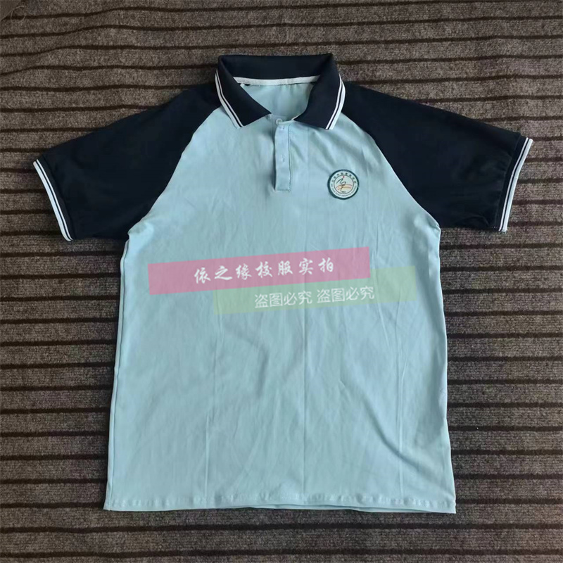 北京市赵登禹学校纯棉短袖夏纯棉polo衫t恤校服班服印图大码定制