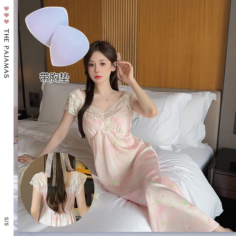 纯欲小众性感法式冰丝甜美蕾丝吊