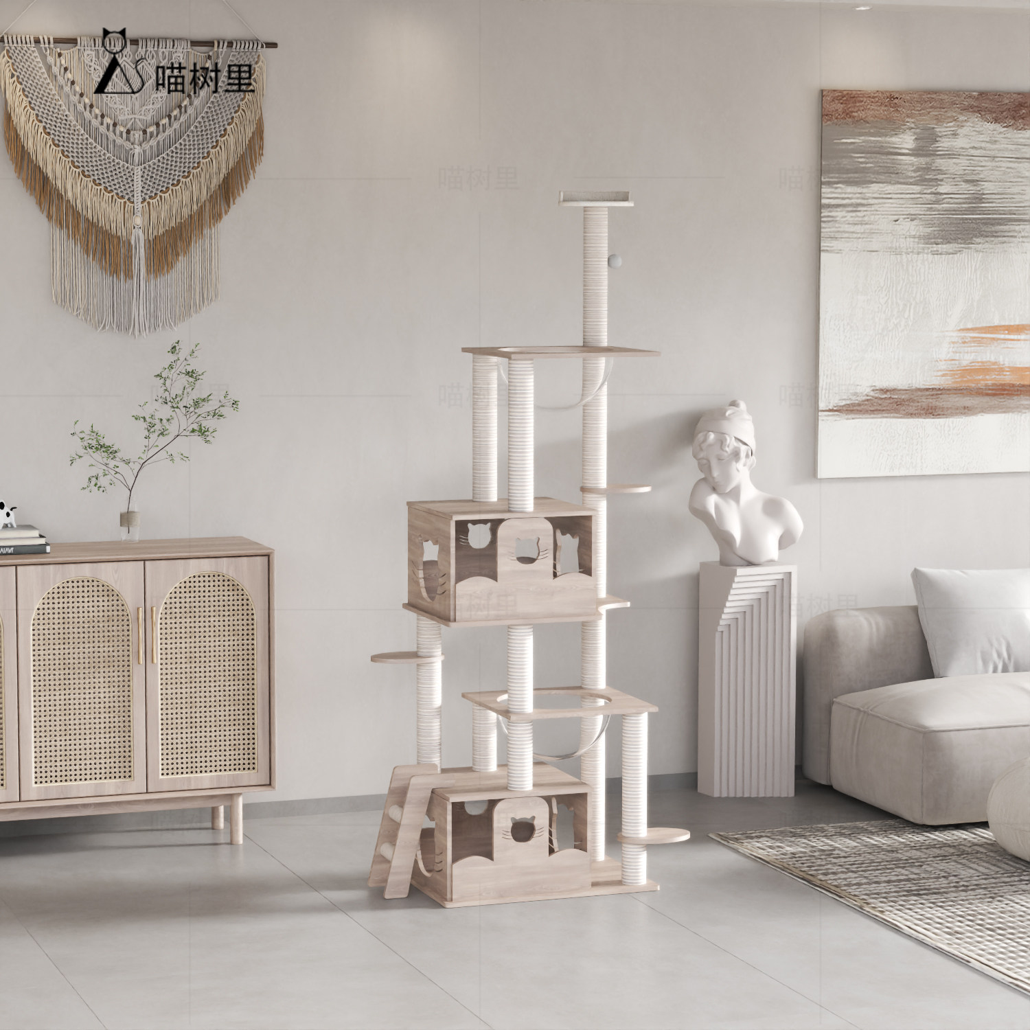 实木猫吊桥猫爬架猫窝一体家用小型阳台大猫专用四季通用不占地,宠物/宠物食品及用品,猫爬架,淘宝优惠券,粉丝福利购,淘宝优惠卷