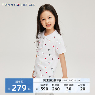 女童夏季 儿童t恤纯棉女孩短袖 新品 TOMMY儿童童装 polo衫