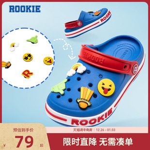洞洞鞋 男女童透气拖鞋 夏季 儿童包头凉鞋 宝宝中大童 新款 ROOKIE童鞋