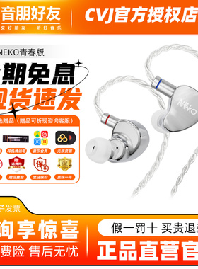 CVJ 新品NEKO青春版单镭射雕刻设计入耳式单动圈有线HiFi耳机