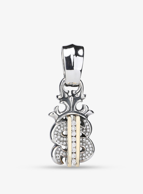 BWL纯银18K金镶钻吊坠生日礼物