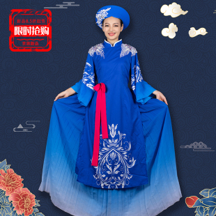 晴焱夏上新民族风 京族哈节服饰 舞台盛装 民族服饰 蓝色系