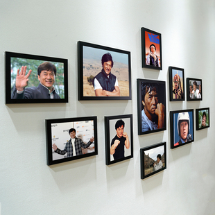 新款港星海报相框周边装饰画挂画创意宿舍成龙海报画照片墙明星照