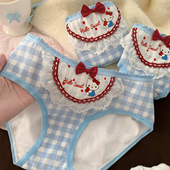 可爱女生舒适纯棉内裤 2026新款 女款 雪顶草莓 甜美女士中腰三角裤