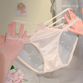 三角裤 女2026新款 女生纯欲高颜值低腰性感女士镂空内裤 粉樱漫舞