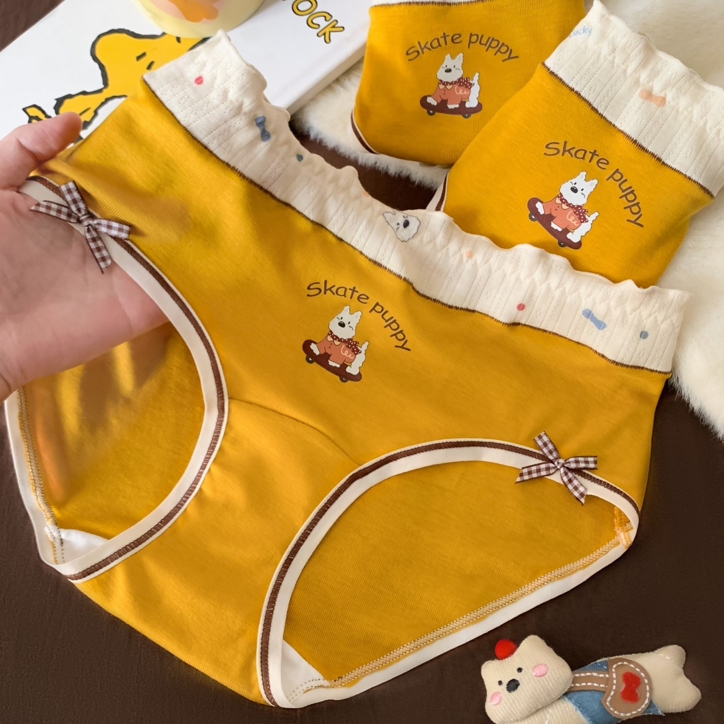 滑板萌犬~包臀中腰女生内裤不夹屁屁2026新款透气舒适三角裤女士,女士内衣/男士内衣/家居服,女三角裤,淘宝优惠券,粉丝福利购,淘宝优惠卷