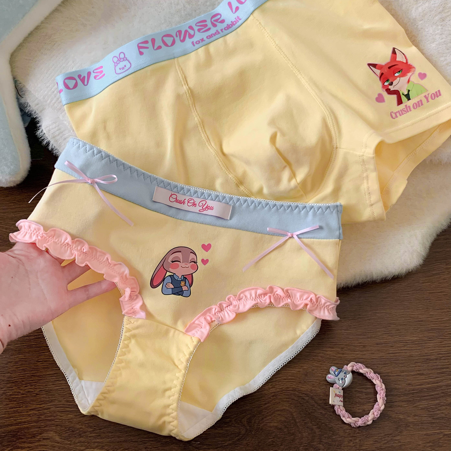 小甜崽 动物城朱迪尼克一男一女可爱情侣纯棉内裤2026新款高颜值