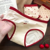 红樱甜叙 纯棉裆2026马年女士三角裤 本命年女生可爱红色内裤 女款