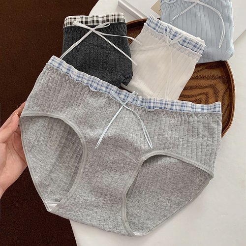 miu系格纹甜美少女风内内~