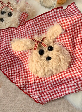 软萌小狗~红色本命年可爱内裤女绝美中腰高颜值女士三角裤舒适款