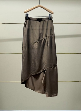 伍正品2025秋款简约不规则半身裙5P7D13060-250h