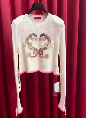 正品 24春龙刺绣千禧针织上衣LF24C00ZB222-240
