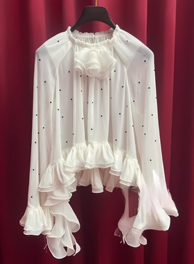 正品24秋薄透波点上衣LF24Q21SB285-240