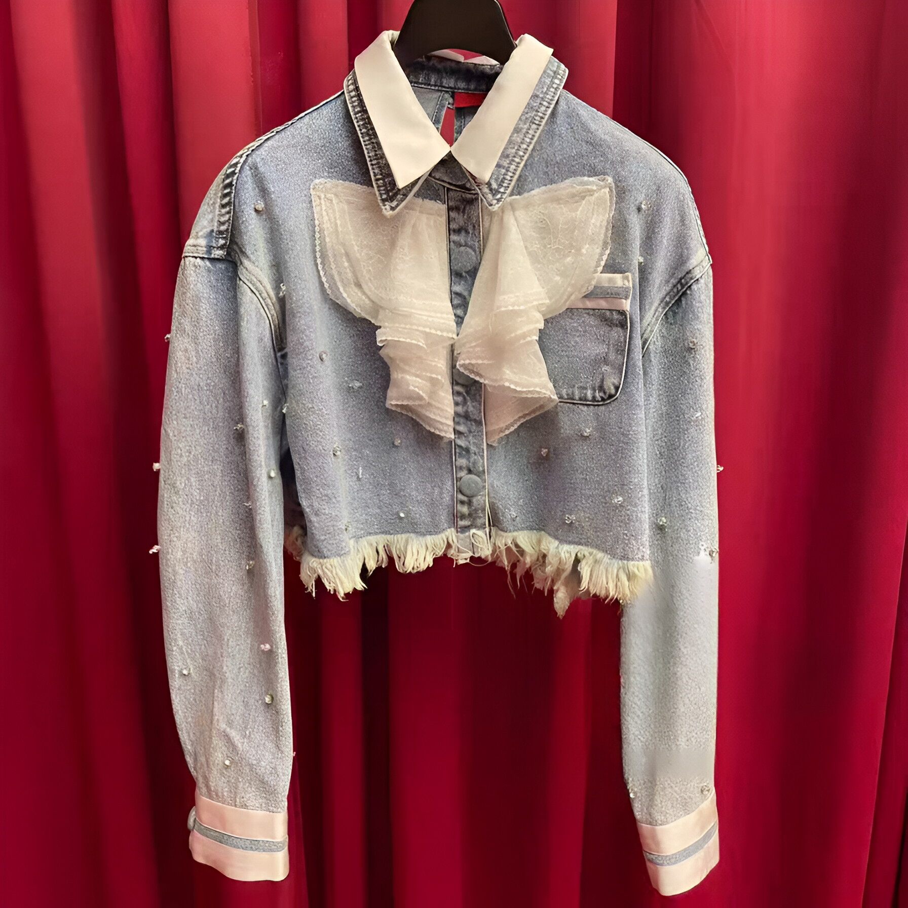 正品23春重工钉珠蓝牛衬衫LF23C51002N144-230,女装/女士精品,衬衫,淘宝优惠券,粉丝福利购,淘宝优惠卷