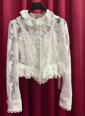 正品24冬蕾丝上衣LF24D11SB332-240