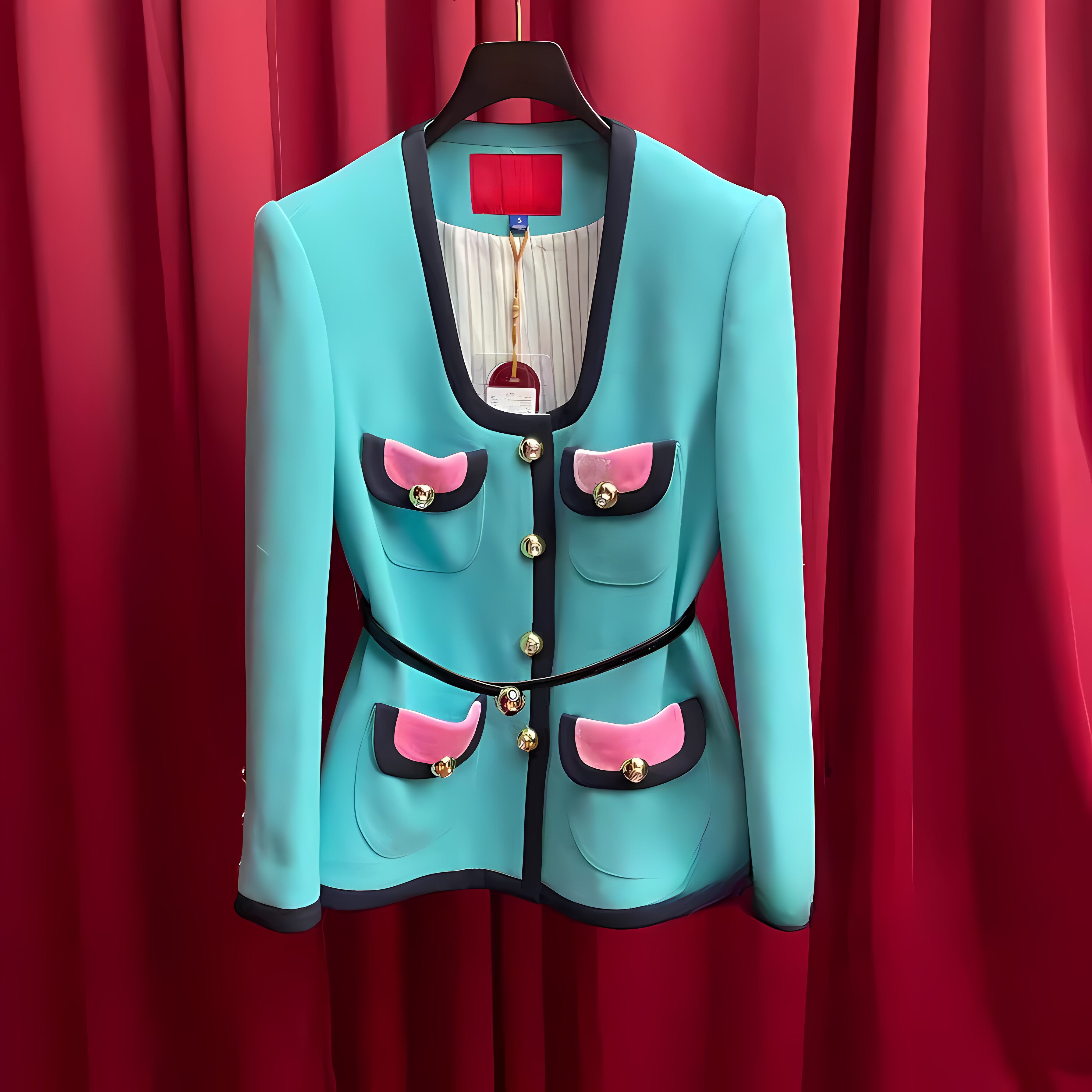 正品23春 复古撞色长外套LF23C21C09N086-230,女装/女士精品,西装,淘宝优惠券,粉丝福利购,淘宝优惠卷