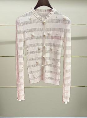 肆正品 25夏钉珠针织开衫LF25X21ZM039-250