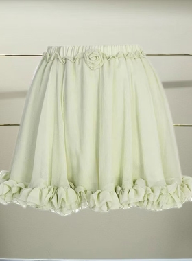 肆正品25夏花朵装饰绿色半裙LF25X61SS313-250