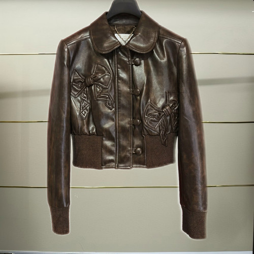 平正品26春立体蝴蝶结PU夹克LF26C21SC008-260