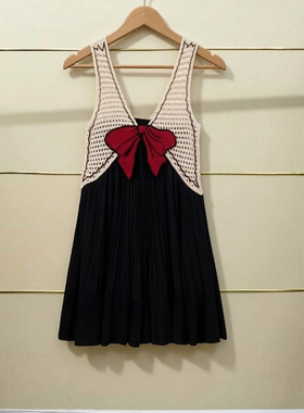 福现货正品25003L199148-250开2799冬经典蝴蝶结背心连衣裙
