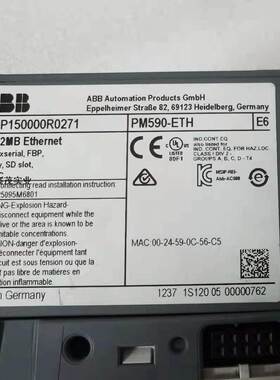 ABB CPU模块PM590-ETH 原装现货议价1SAP150000R0271
