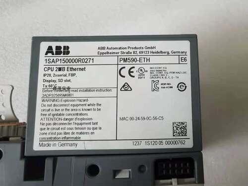 ABB CPU模块PM590-ETH 原装现货议价1SAP150000R0271