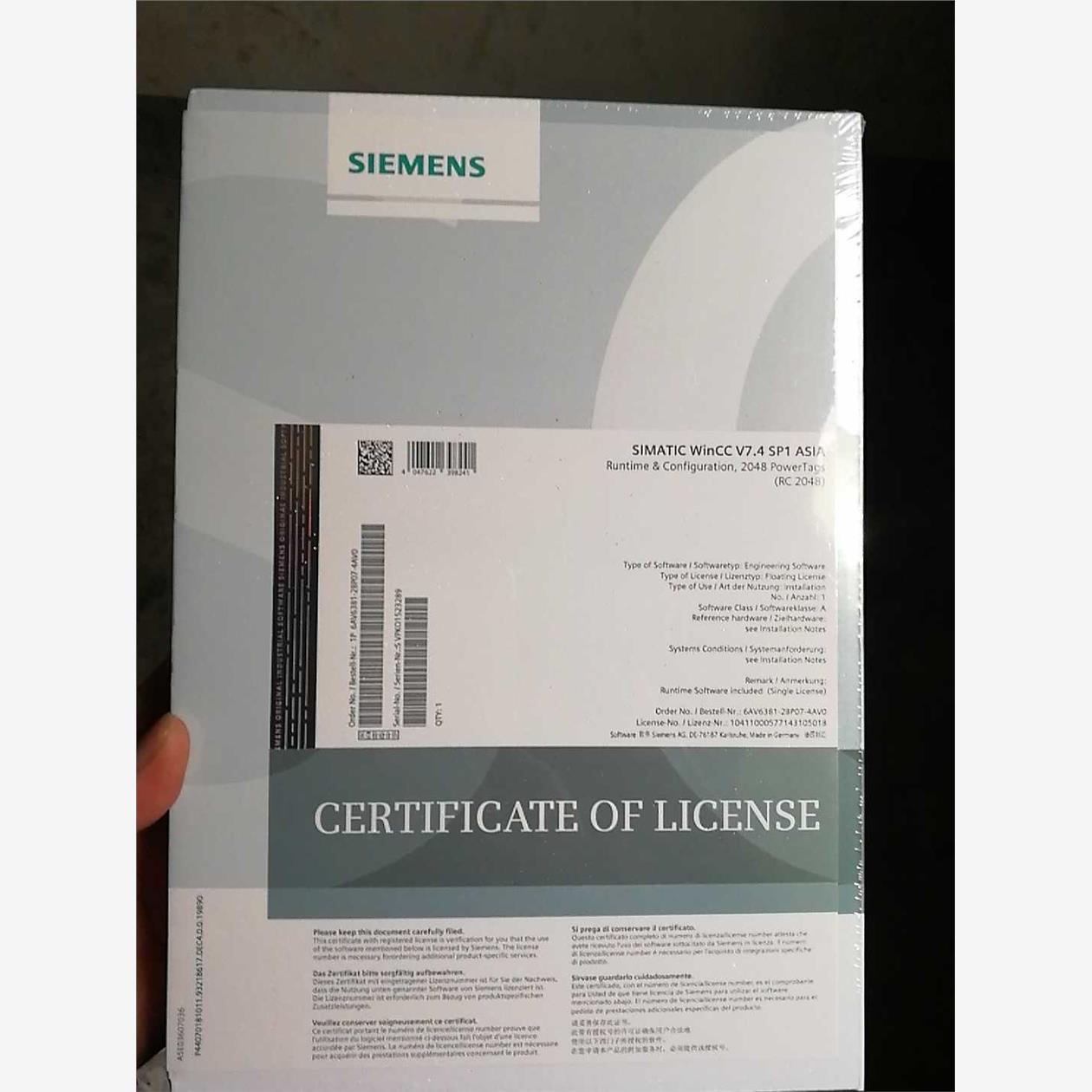 全新未开封西门RC 2048 wincc7.4sp1，RC 2048点 现货1台亚洲版