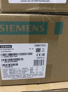 1FL6042-2AF21-1LG1 V90伺服S-1FL6 220V 低惯量电机0.75KW