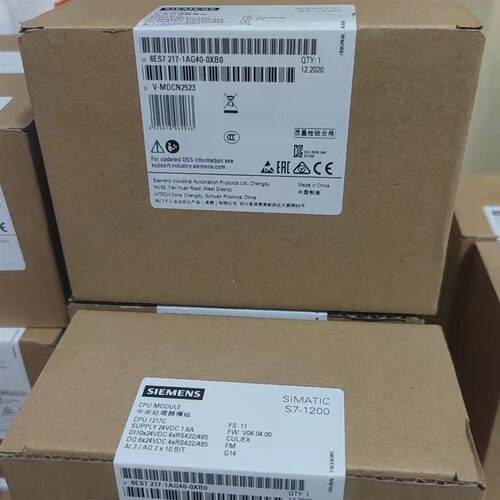 原装6ES7217-1AG40-0XB0 S7-1200 PLC模块CPU 1217C紧凑