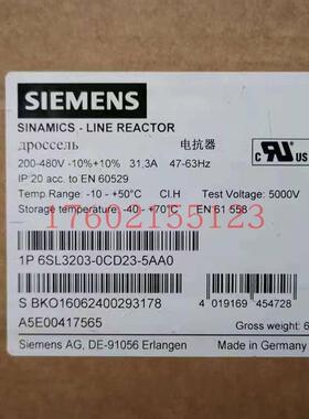电源电抗器 用于功率模块 FSD 30KW  6SL3203-0CD23-5AA0