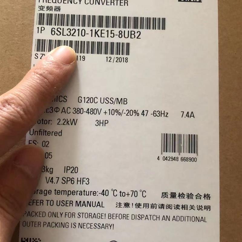 28G120C变频器380-480V 2.2KW PTU版6SL3210-1KE15-8UB2议