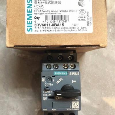 全新西门子断路器3RV6011-0BA15 0.14-0