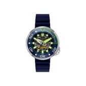 代购 Orient东方男士 腕表夜光防水自动上链计时钢壳硅胶带蓝盘