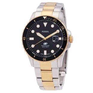 代购Fossil化石男士腕表夜光日期计时防刮钢带双色防水矿物镜面