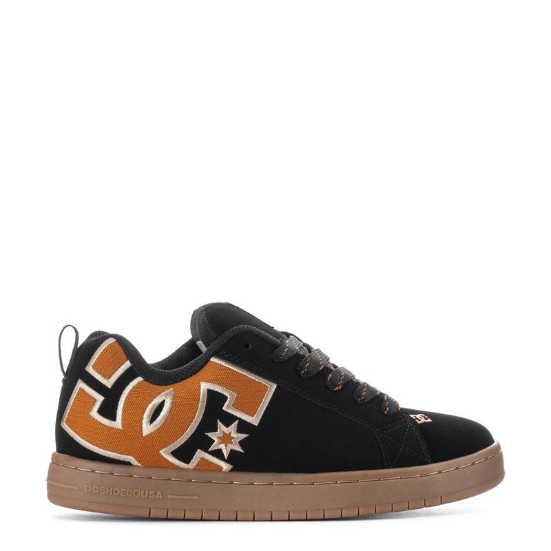 代购DC SHOES男士滑板鞋耐磨防滑舒适缓震轻便透气黑色橙色图案