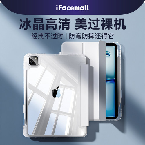 【经典才真防弯】iPad三折透明壳