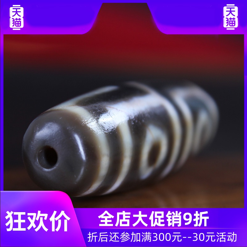 【收藏臻品】原矿西藏四眼老天珠天然朱砂点至纯油润老矿包浆真品