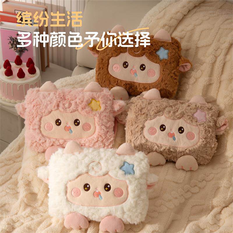 卡通热水袋充电暖手宝防爆可爱毛绒暖水袋女热敷肚子暖宝宝双插手
