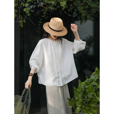 麻霖法式文艺蕾丝花边拼接衬衫