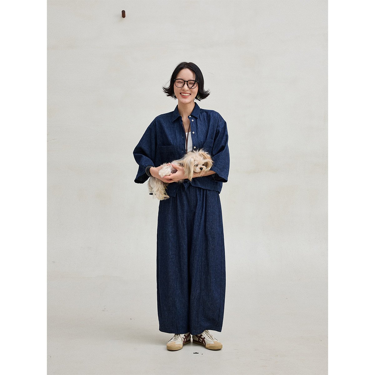 麻霖汉麻棉斜纹牛仔小翻领七分袖文艺松紧腰九分空气裤牛仔套装,女装/女士精品,时尚套装,淘宝优惠券,粉丝福利购,淘宝优惠卷