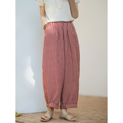 文艺休闲显瘦萝卜裤长裤