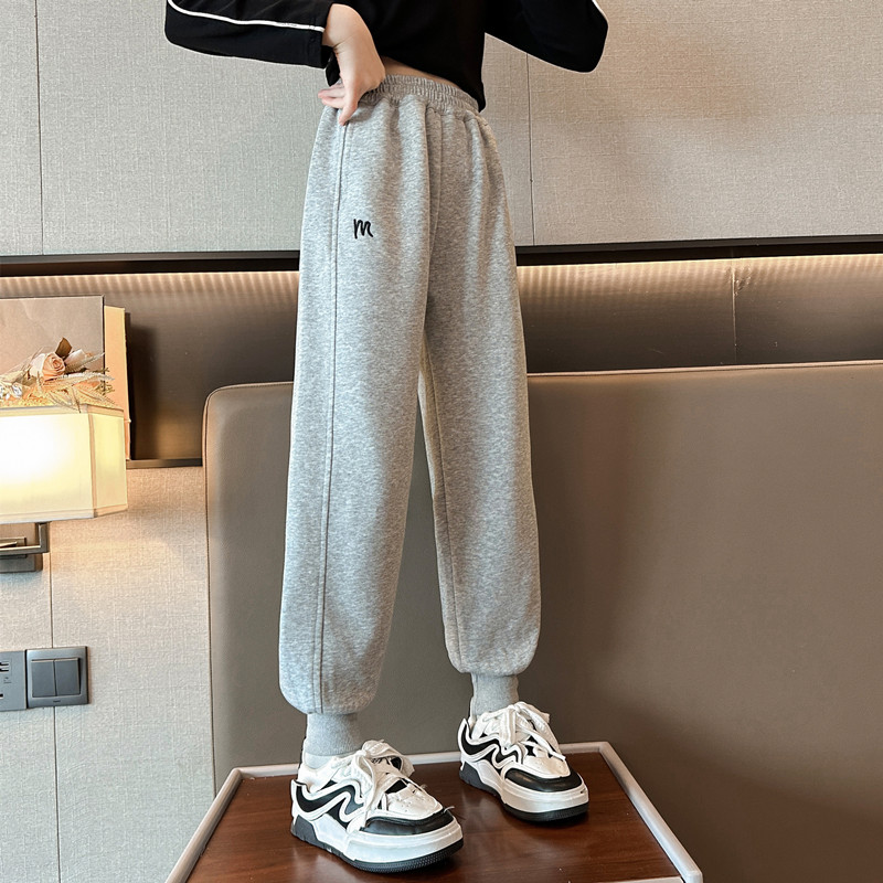 女童灰色运动裤春秋款中大童长裤
